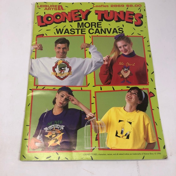 Leisure Arts Other - Vintage 1996 Looney Tunes More Waste Canvas Cross Stitch Pattern Book